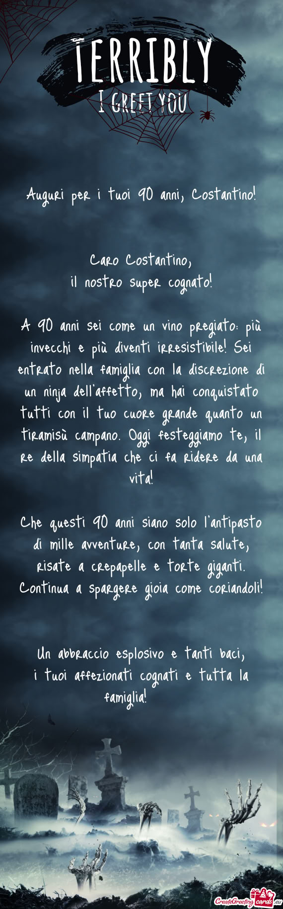 Auguri per i tuoi 90 anni, Costantino! 🎉🥳