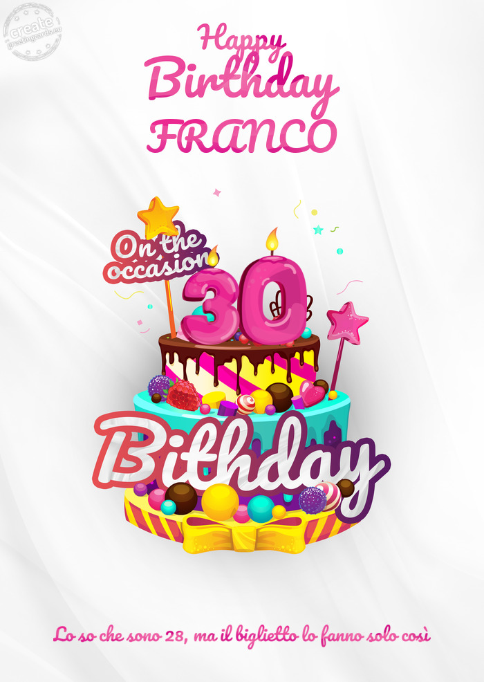 FRANCO Lo so che sono 28, ma il biglietto lo fanno solo così 30