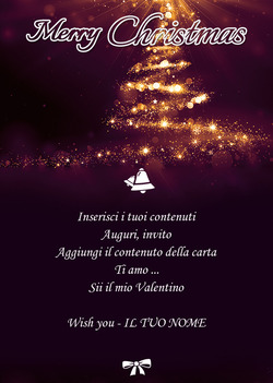 Carta con albero di Natale illuminato