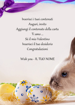 Carta con coniglietto di Pasqua