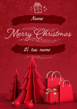 Cartolina di Natale in rosso