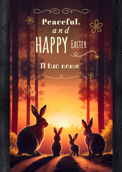 Cartoline di Pasqua con un coniglio