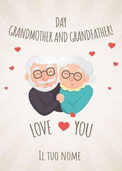 Un biglietto con i nonni in braccio